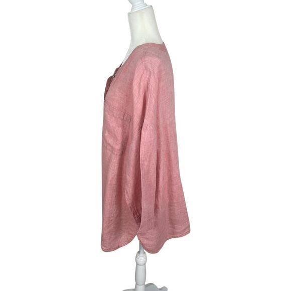 J.Jill Pure Jill Linen Popover Tunic Top Size XL Classic Coastal Resort Vacation - Picture 5 of 13